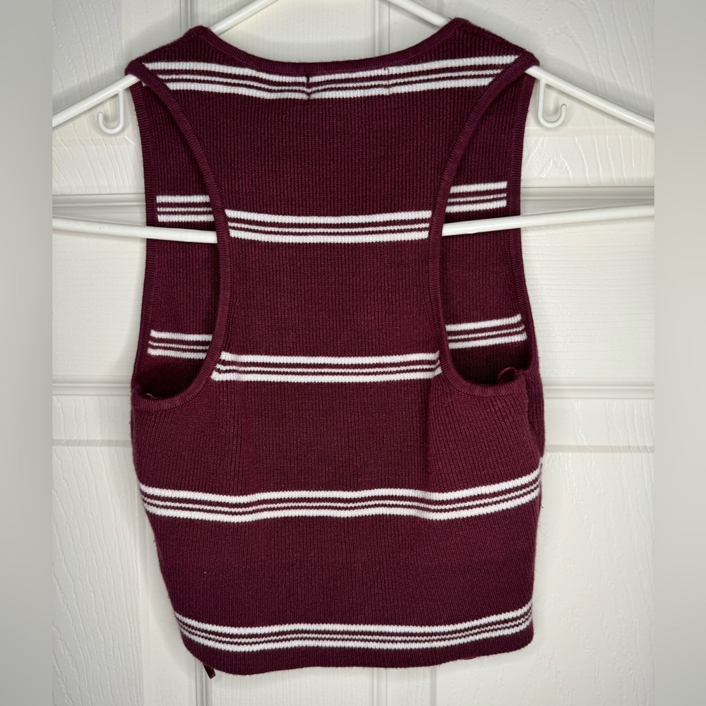 NWOT Striped Ribbed Crop Top Small - Picture 3 of 4